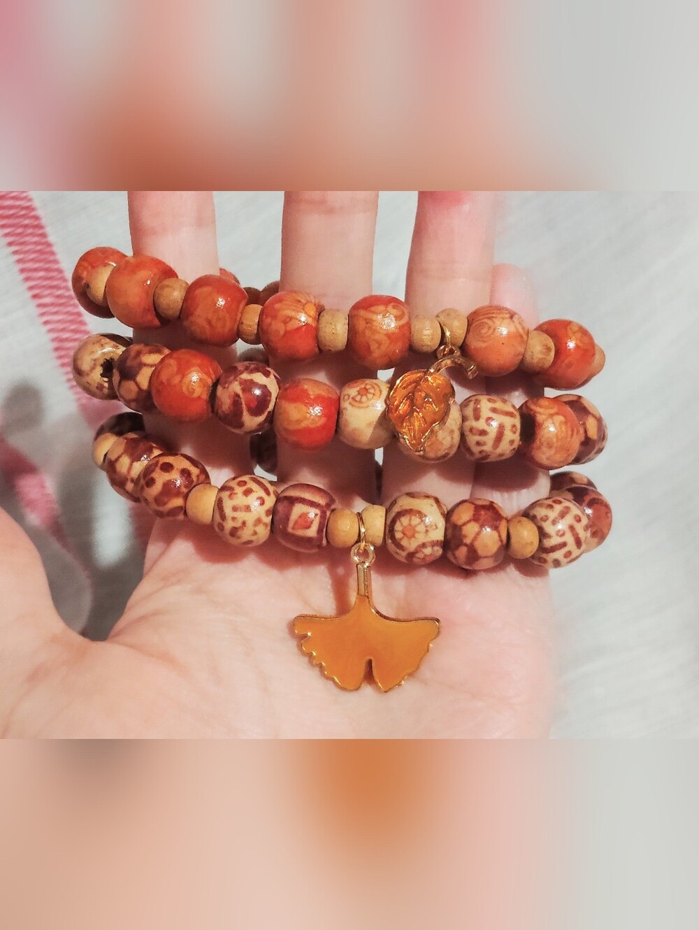 Handmade Bracelet One Of A Kind. Wood Bracelet Lot Of 3. Size 7''